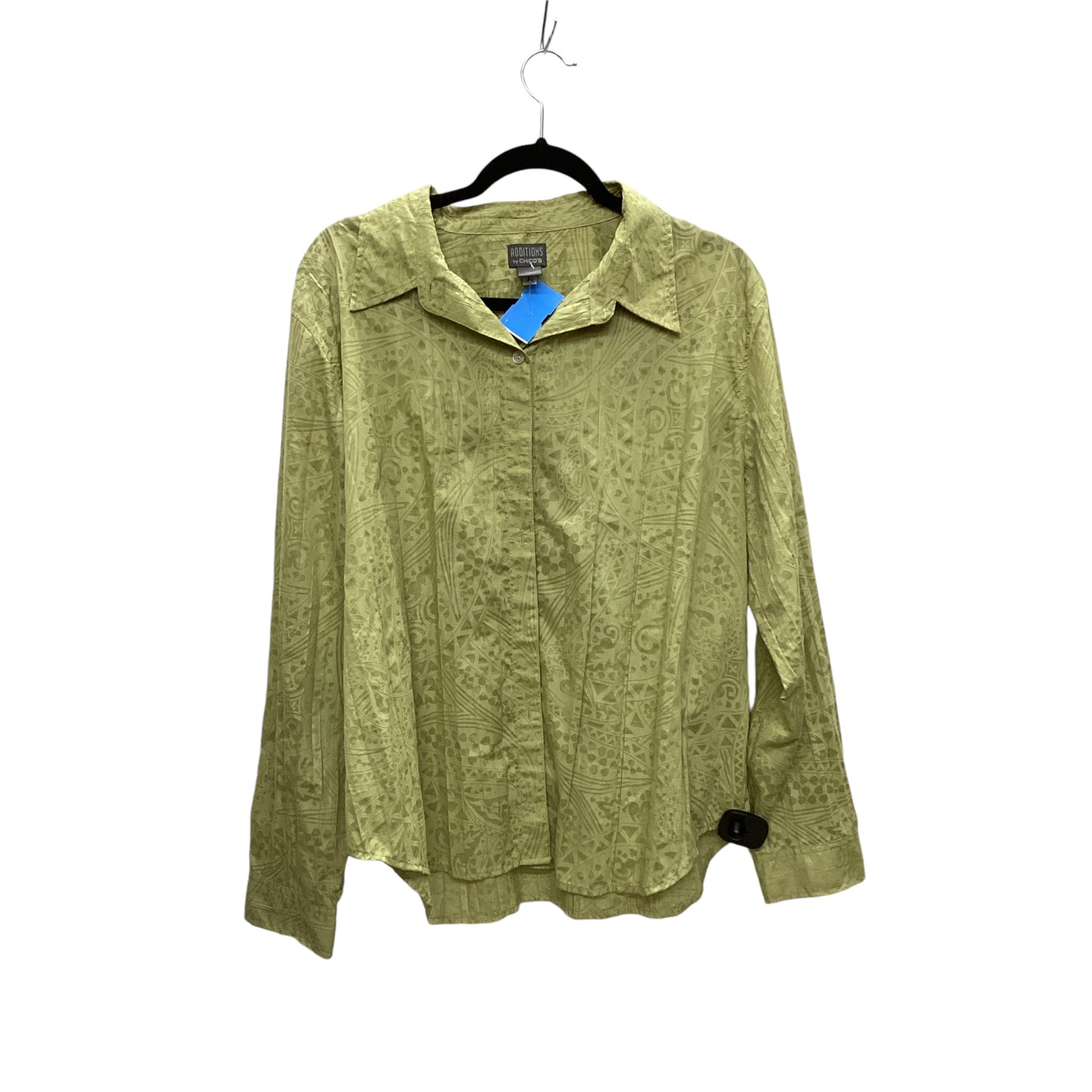 Top Long Sleeve By Chicos In Green, Size: Xl