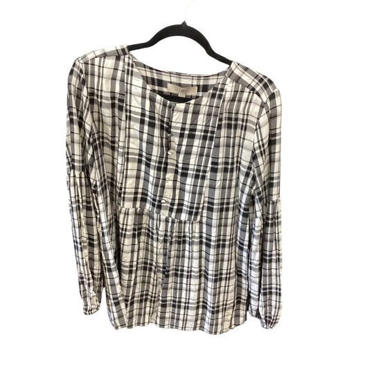 Top Long Sleeve By Loft In Black, Size: L