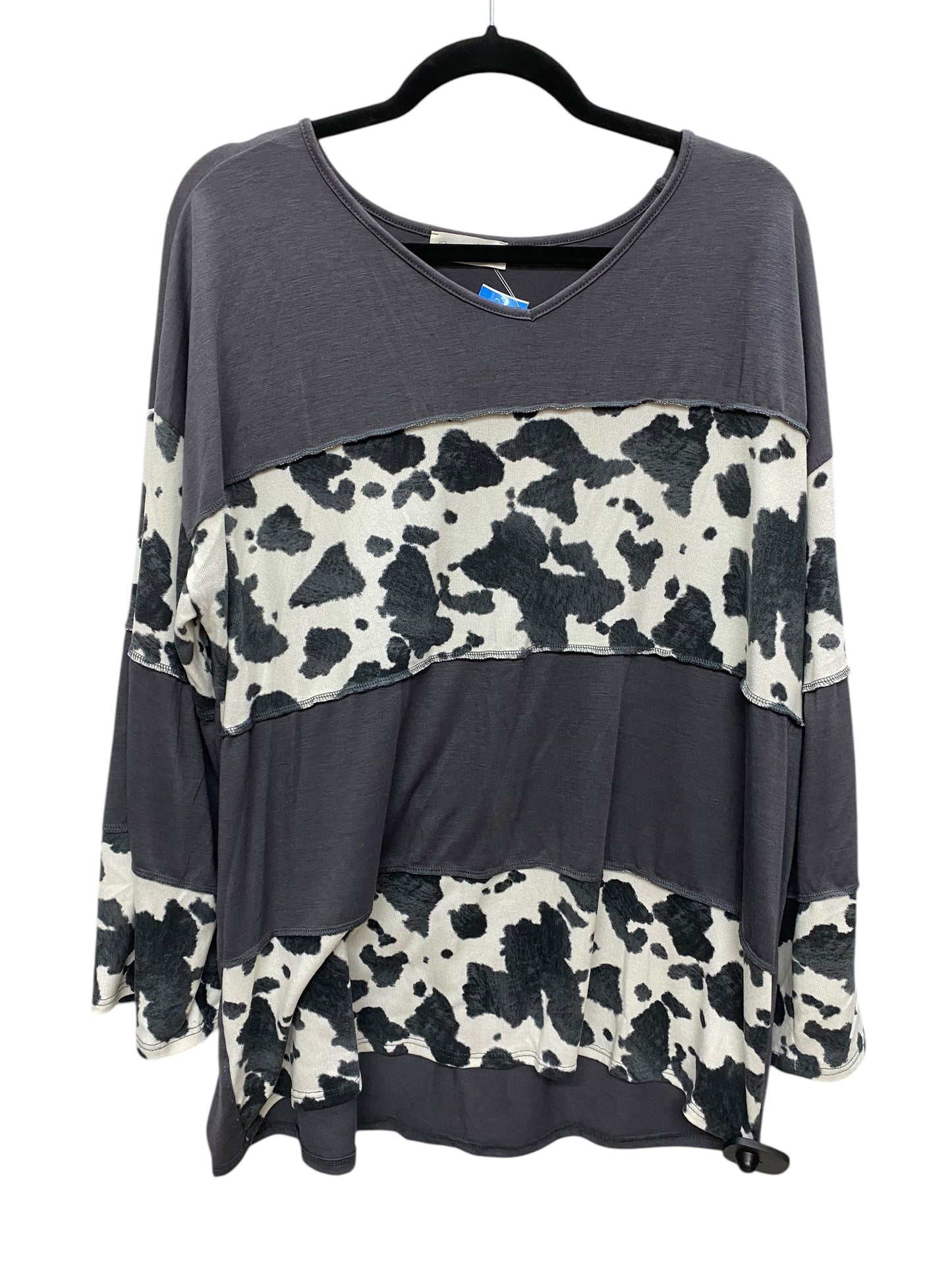 Top Long Sleeve By Clothes Mentor In Grey, Size: 3x