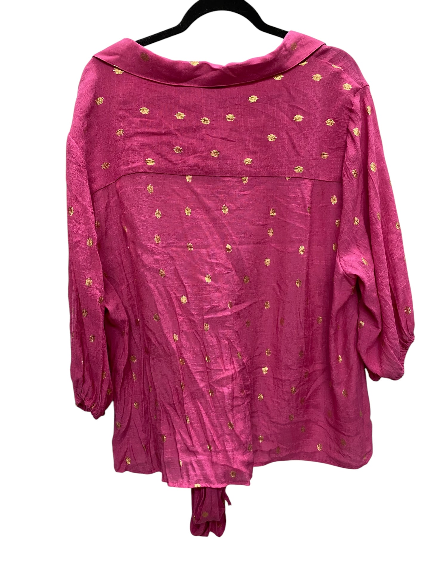 Top Long Sleeve By Clothes Mentor In Pink, Size: 2x