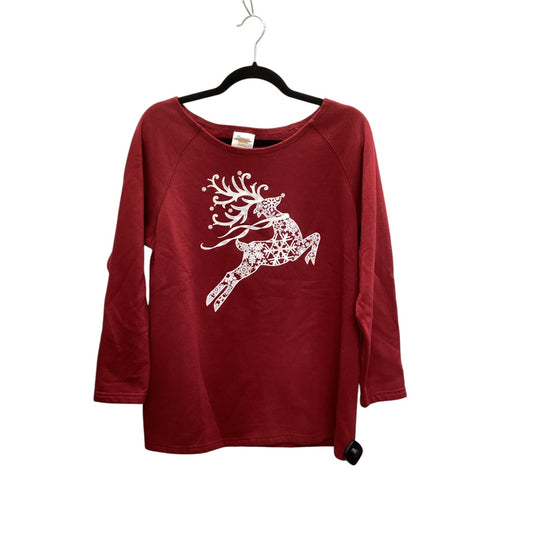 Top Long Sleeve By Clothes Mentor In Red, Size: L