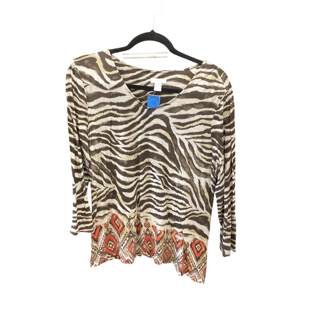 Top Long Sleeve By Chicos In Animal Print, Size: L