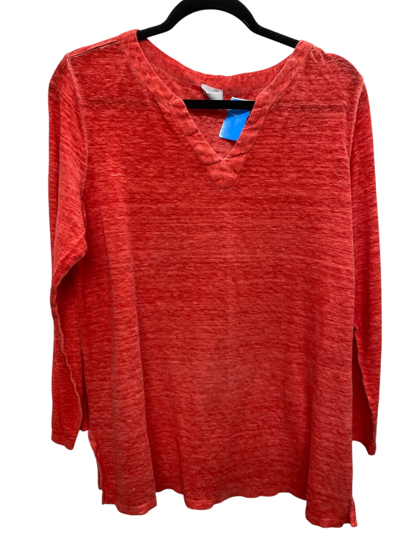 Top Long Sleeve By Chicos In Orange, Size: L