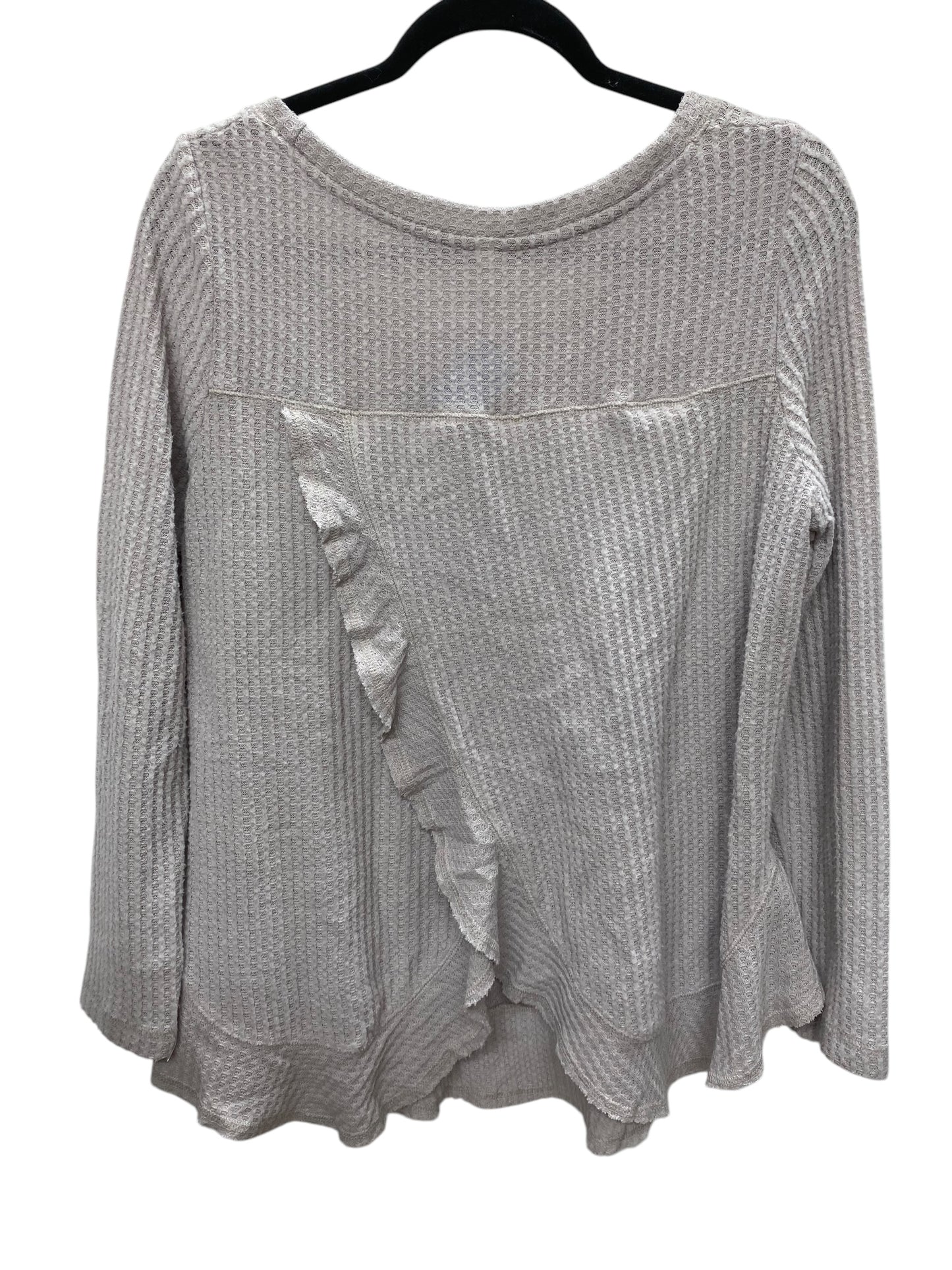 Top Long Sleeve By Wishlist In Grey, Size: S