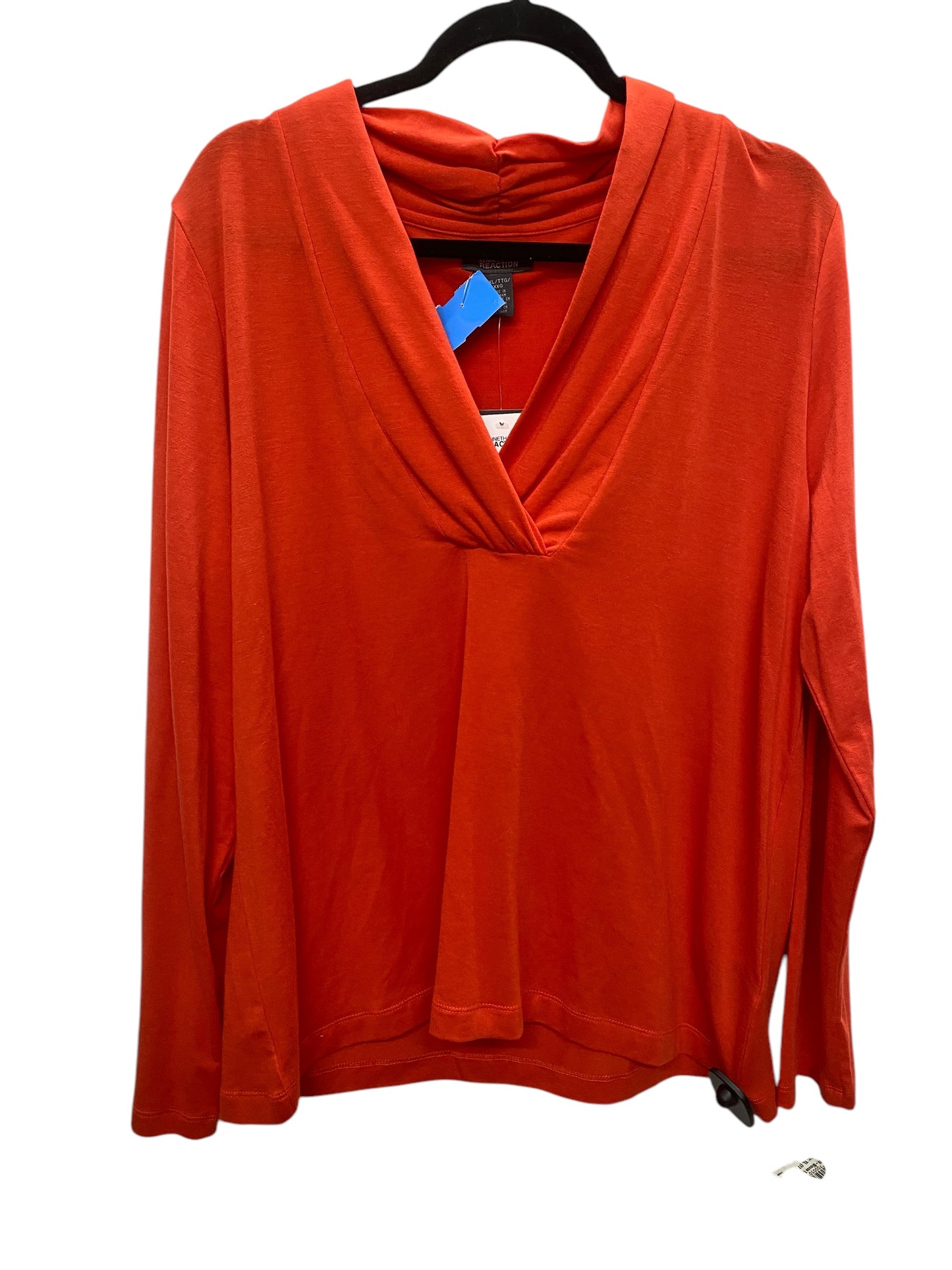 Top Long Sleeve By Kenneth Cole Reaction In Orange, Size: Xxl