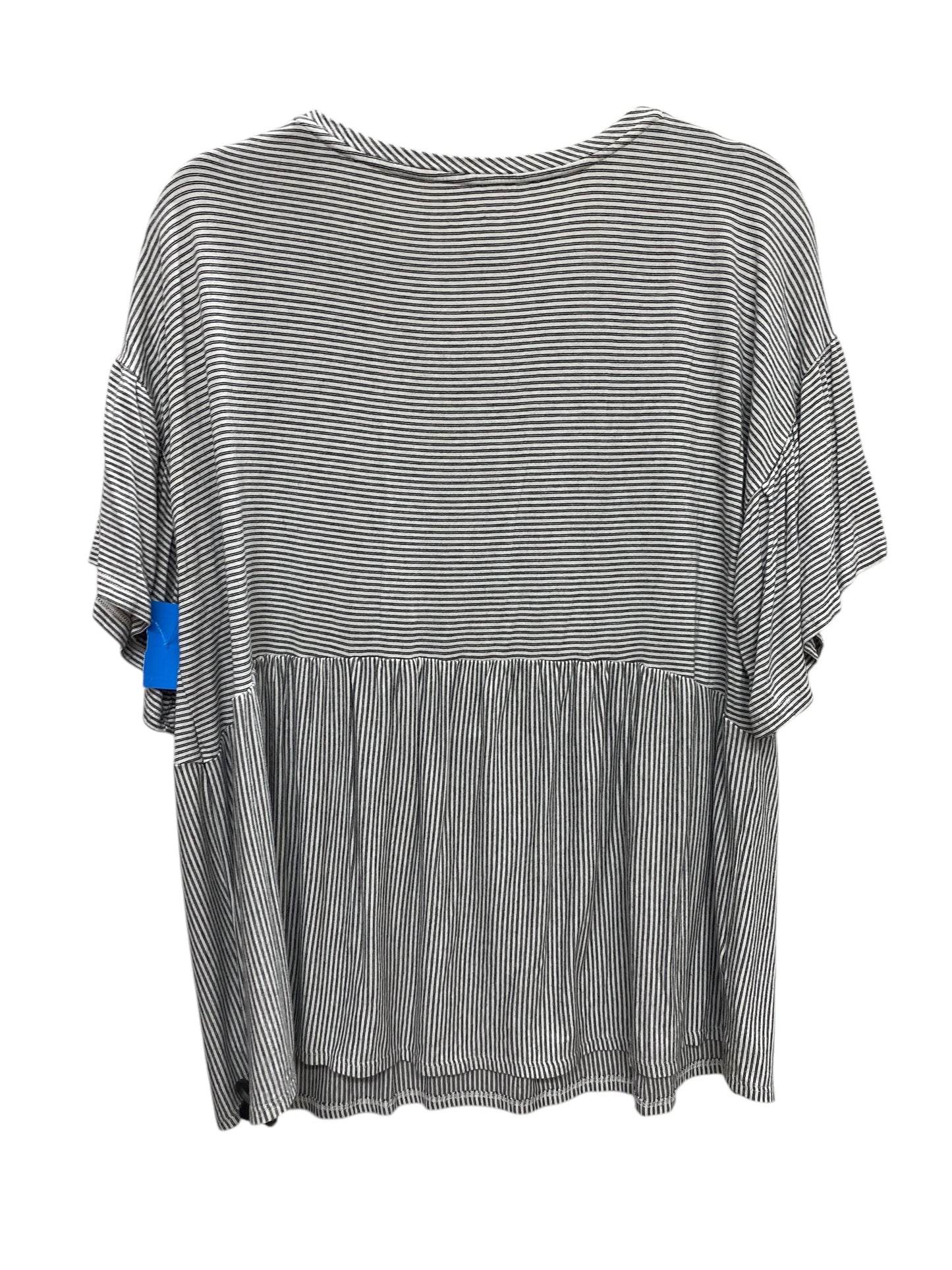 Top Short Sleeve By Loft In Striped Pattern, Size: M