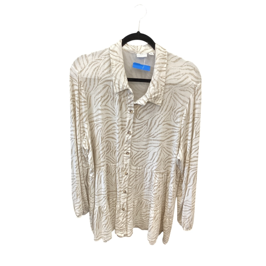 Top Long Sleeve By New Directions In Tan, Size: 2x