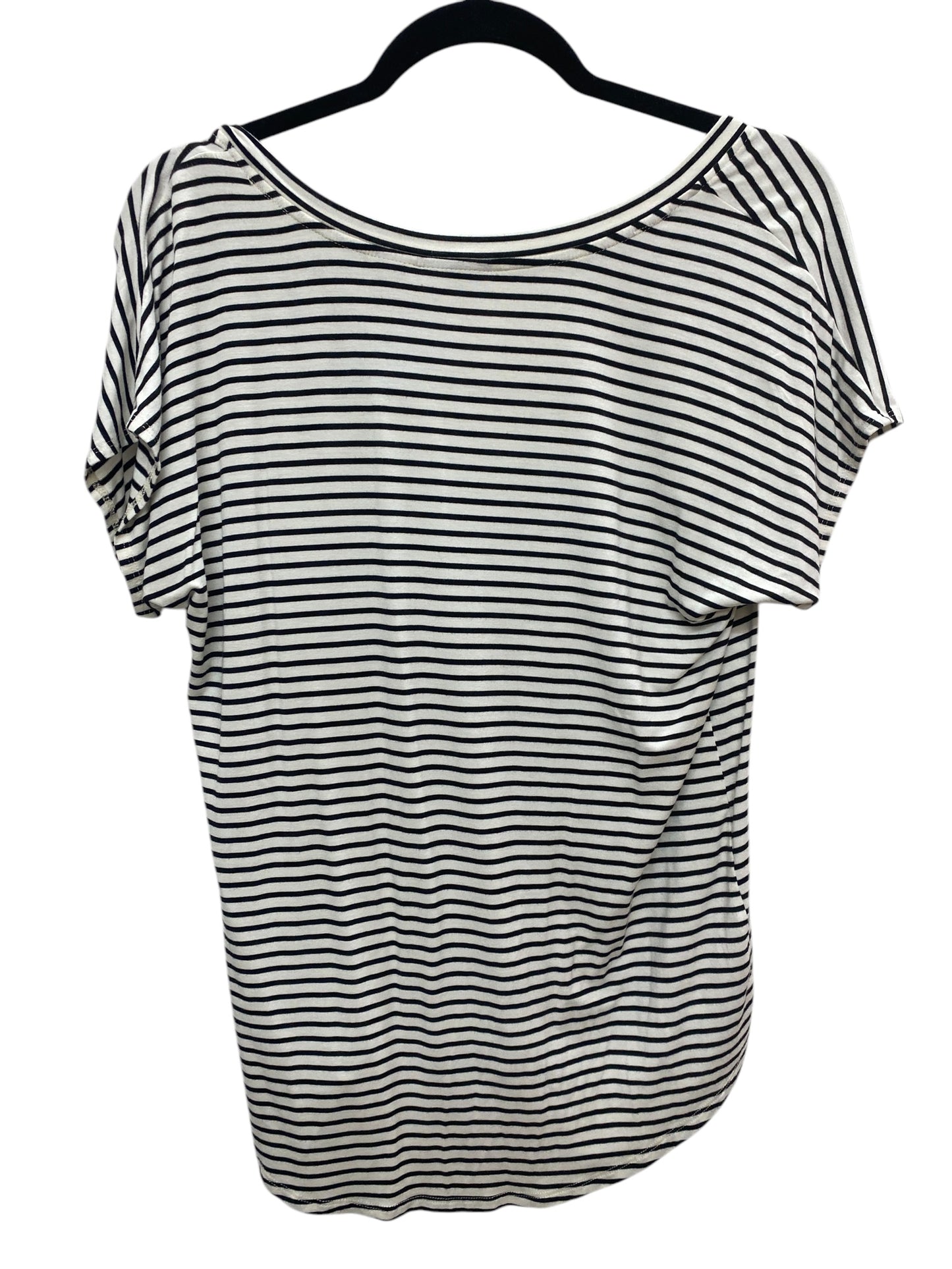 Top Short Sleeve By Jones New York In Striped Pattern, Size: M