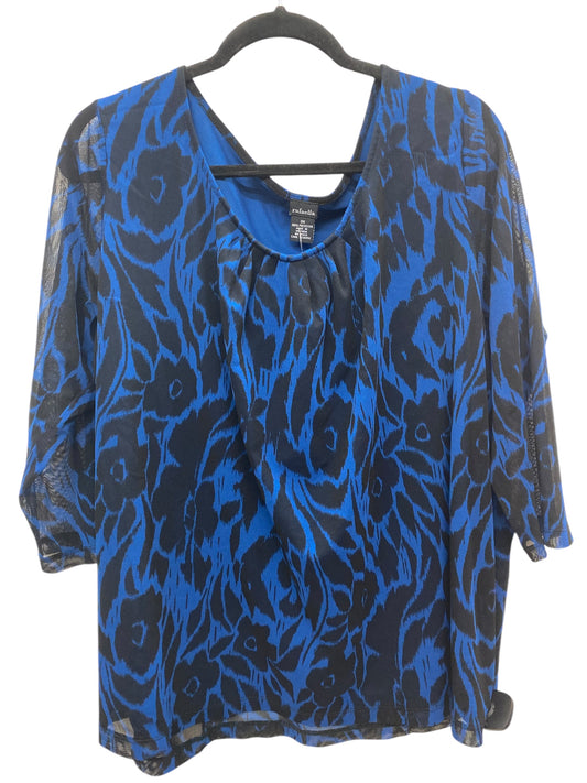 Top Long Sleeve By Rafaella In Blue, Size: 3x