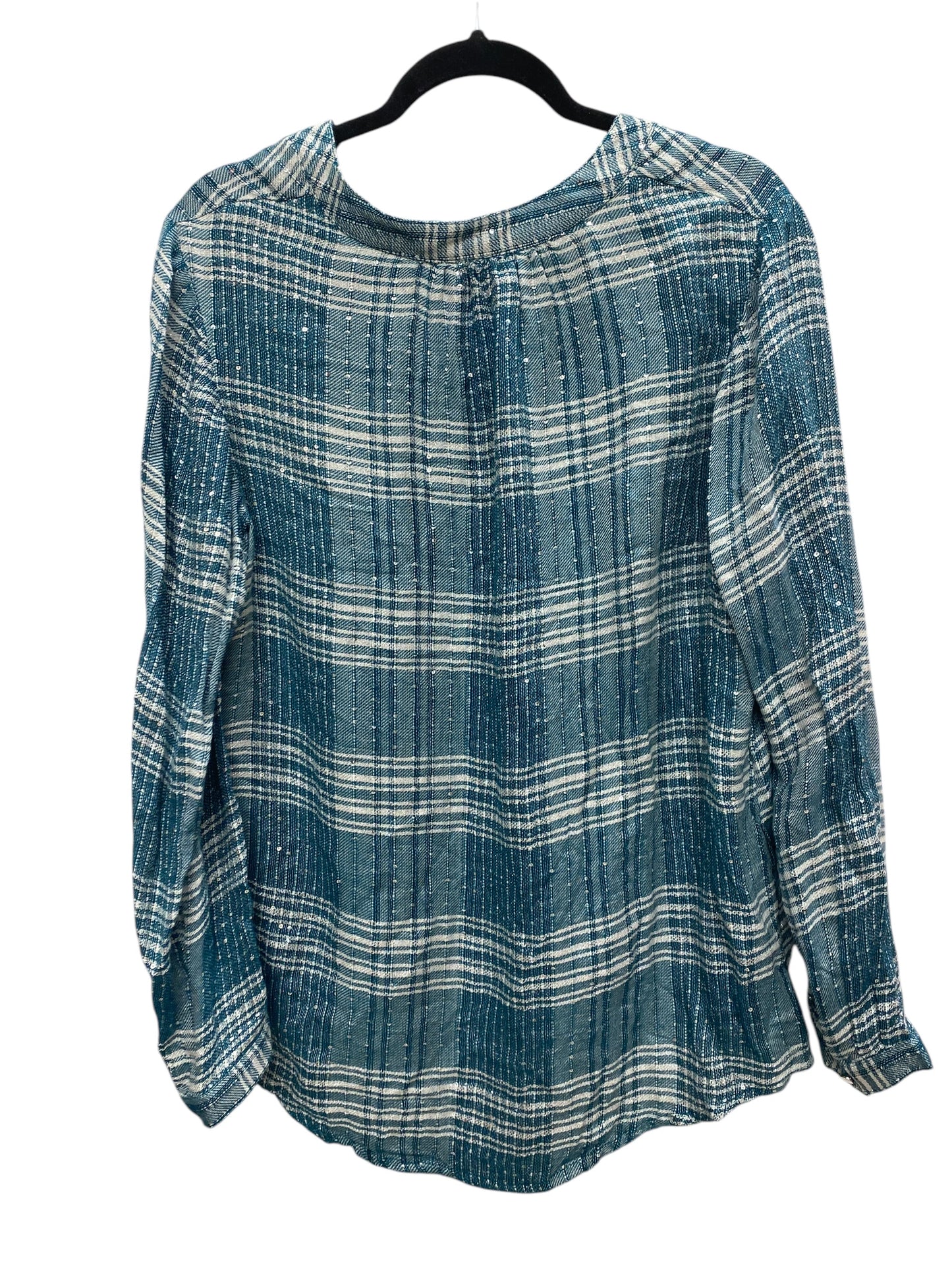 Top Long Sleeve By Jennifer Lopez In Blue, Size: L