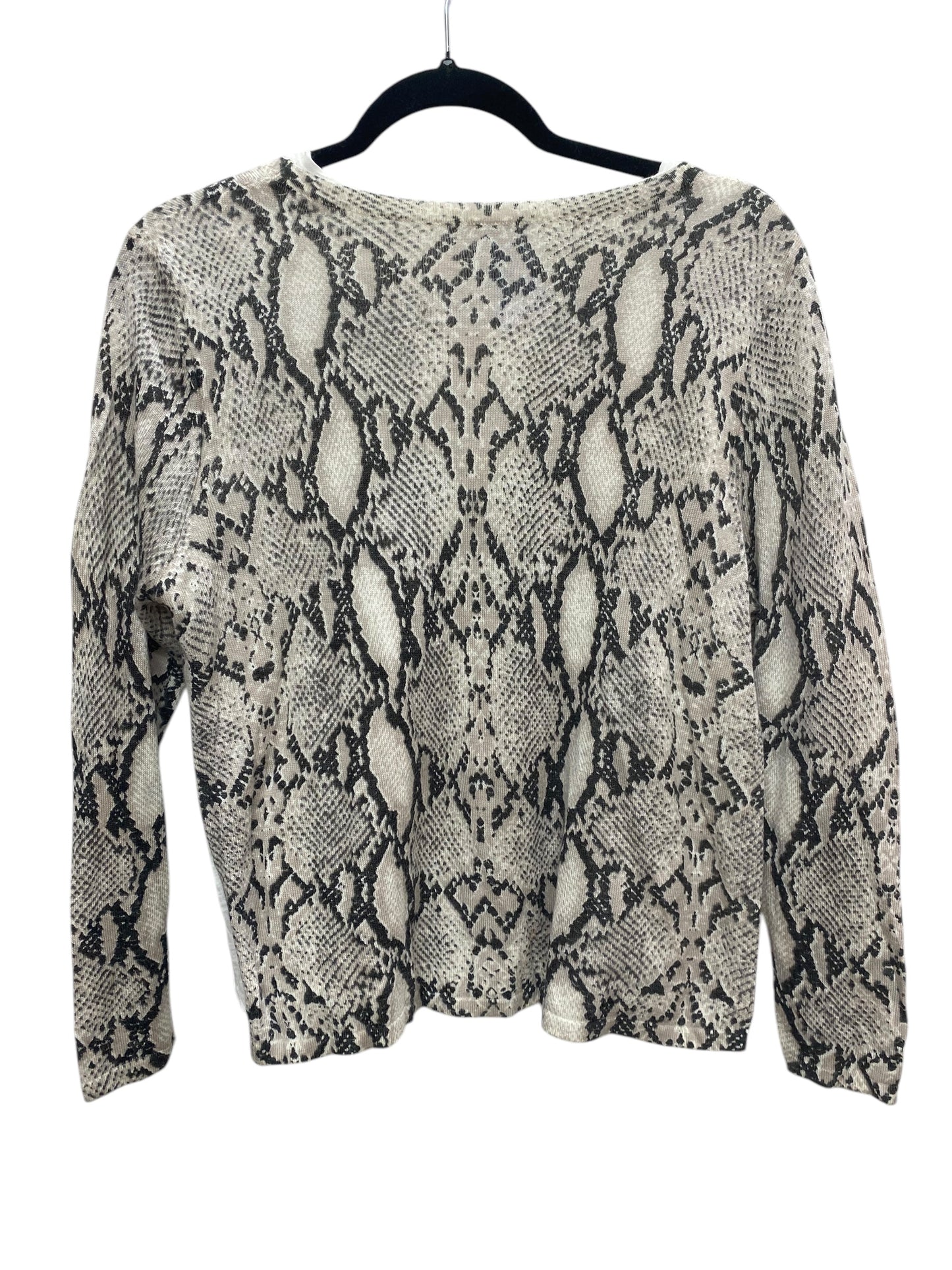 Top Long Sleeve By Olivaceous In Snakeskin Print, Size: S