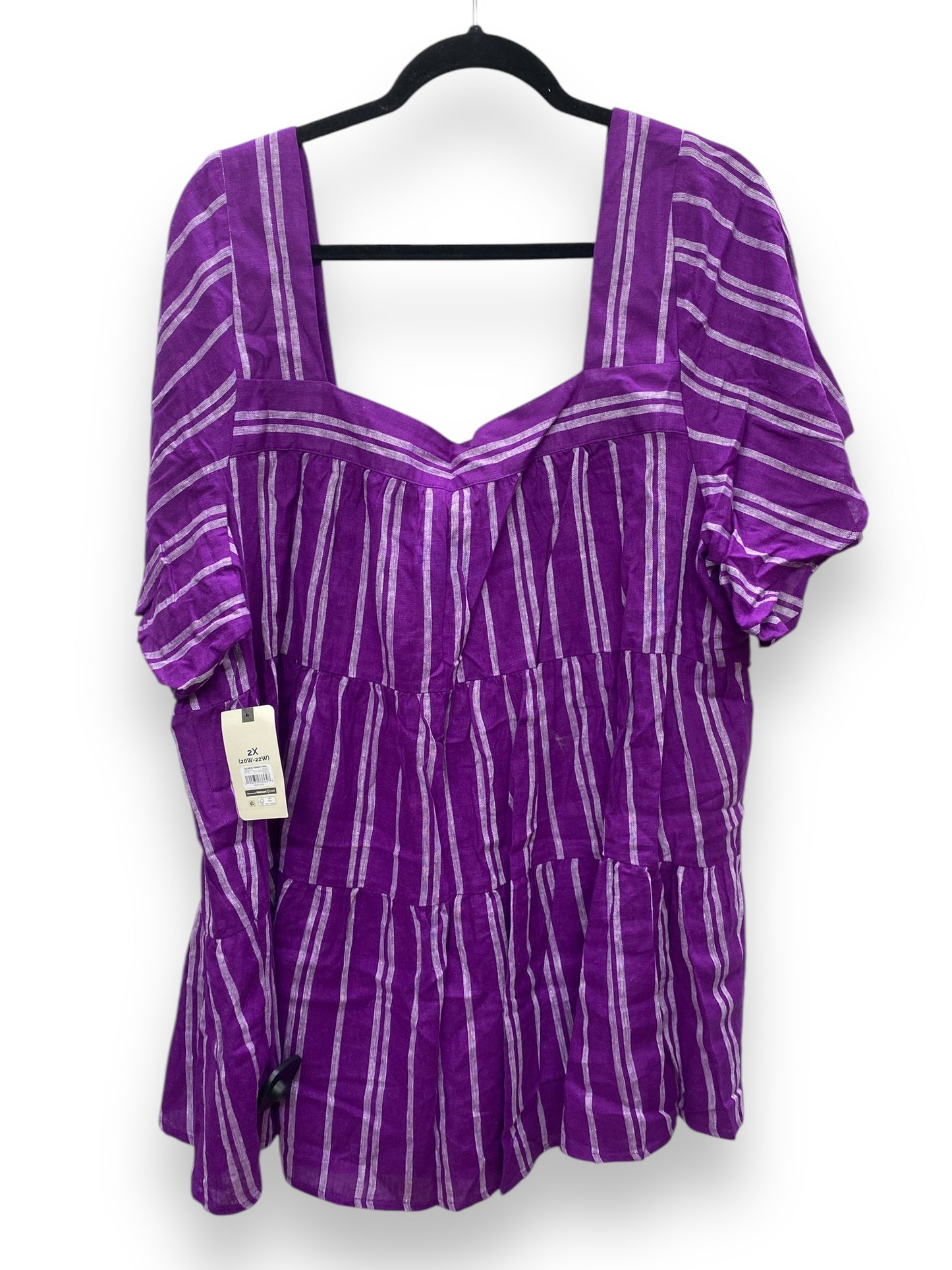 Top Short Sleeve By Terra & Sky In Purple, Size: 2x