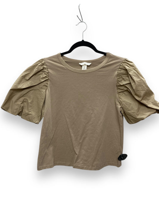 Top Short Sleeve By H&m In Tan, Size: L