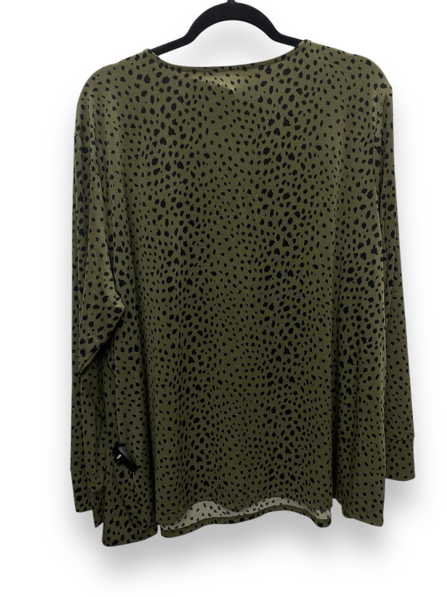 Top Long Sleeve By Cato In Green, Size: 2x