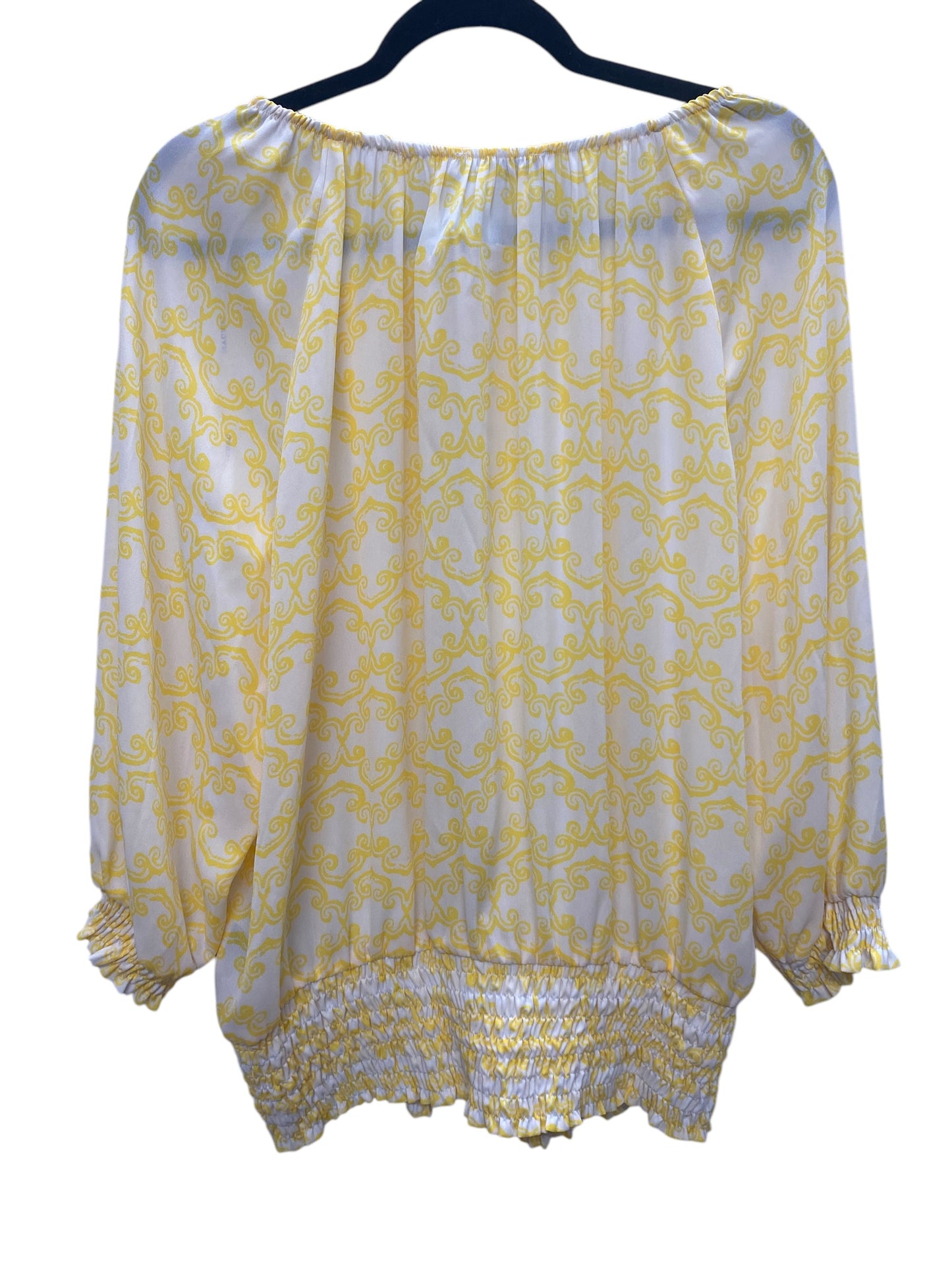 Top Long Sleeve By Peter Nygard In Yellow, Size: L