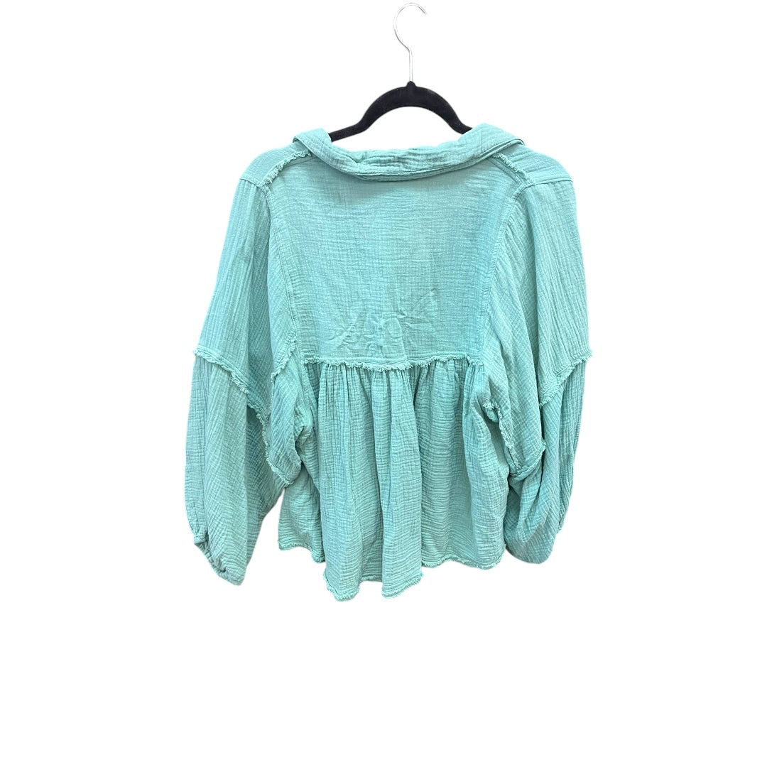 Top Long Sleeve By Ces Femme In Green, Size: S