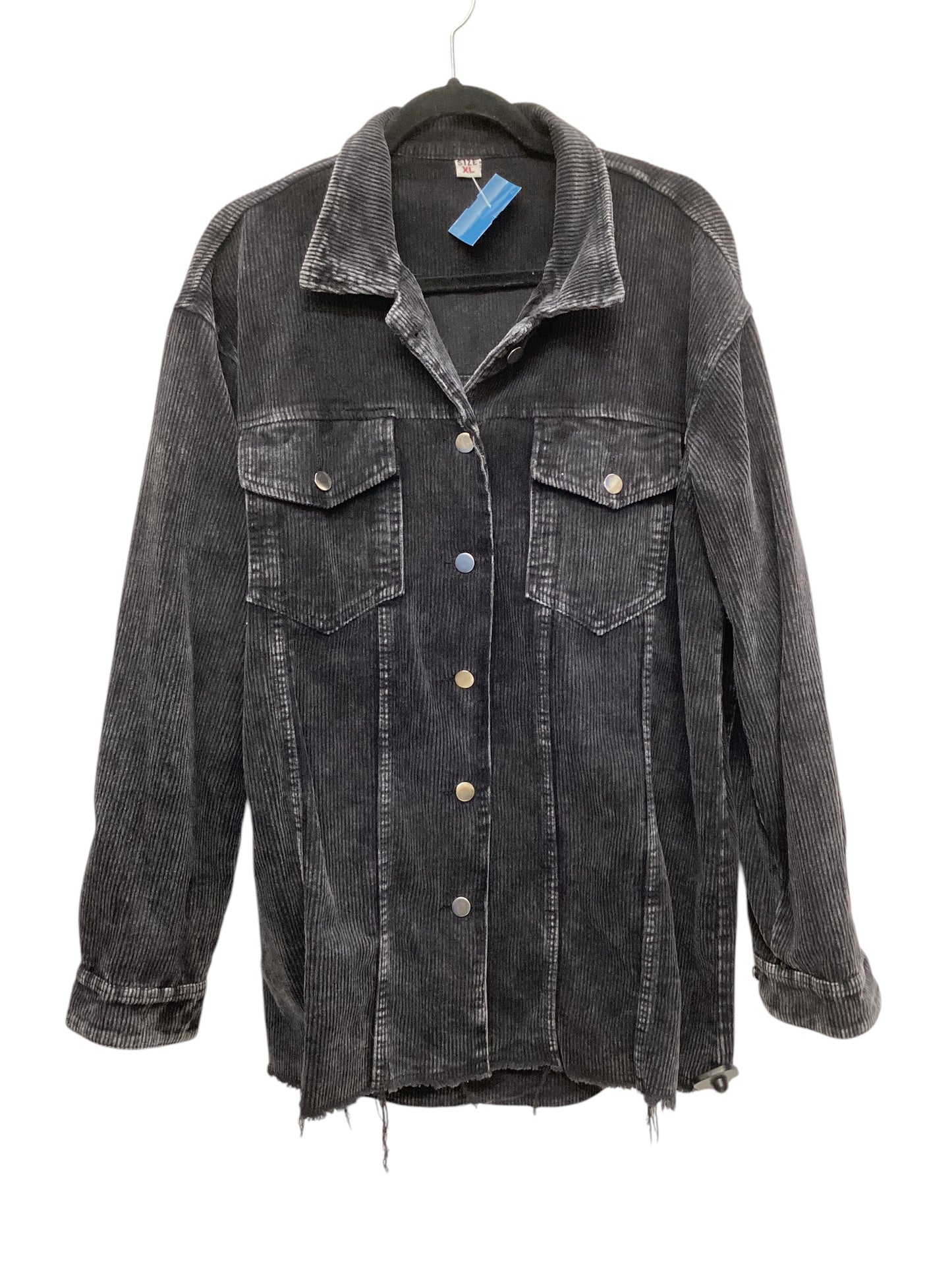 Jacket Shirt By Clothes Mentor In Black, Size: Xl