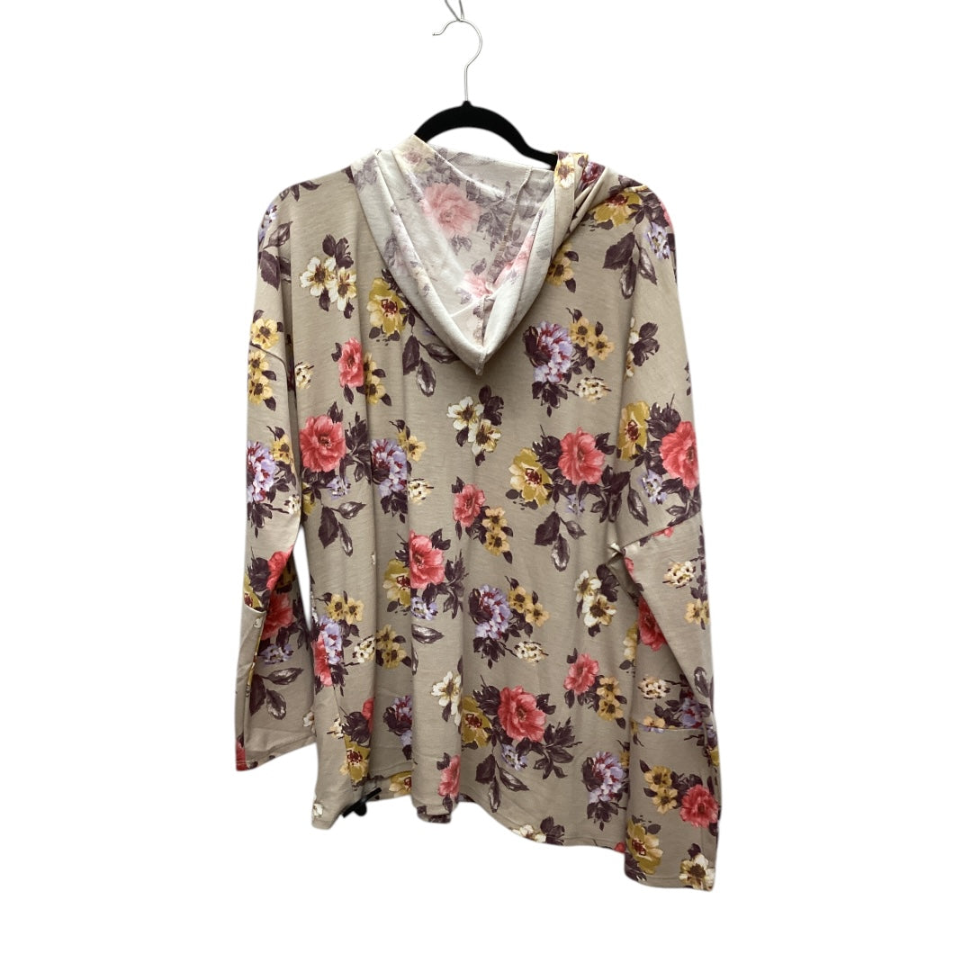 Sweatshirt Hoodie By Heimish Usa In Floral Print, Size: 1x