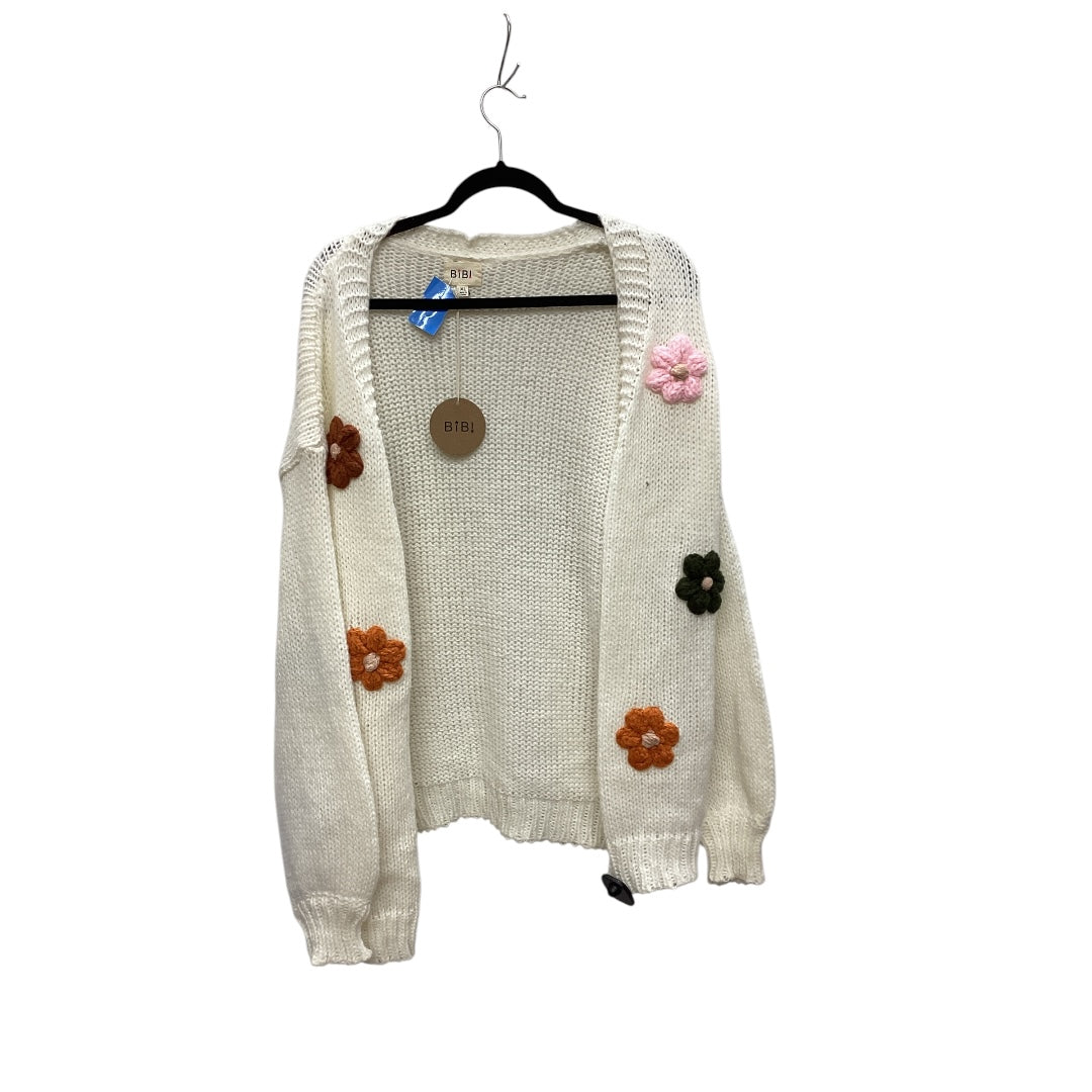 Sweater Cardigan By Bibi In White, Size: Xl