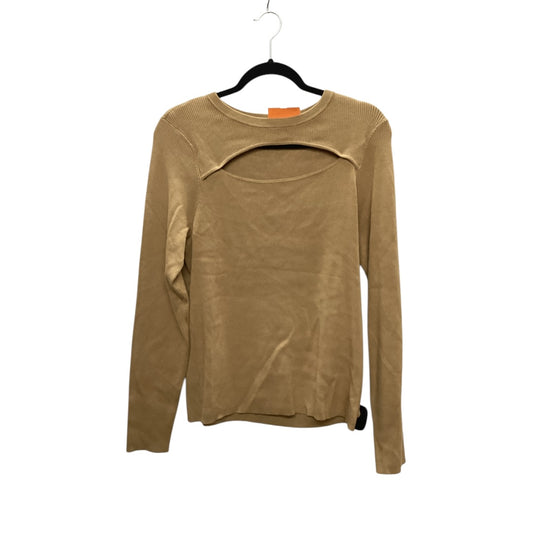 Top Long Sleeve By Inc In Tan, Size: L