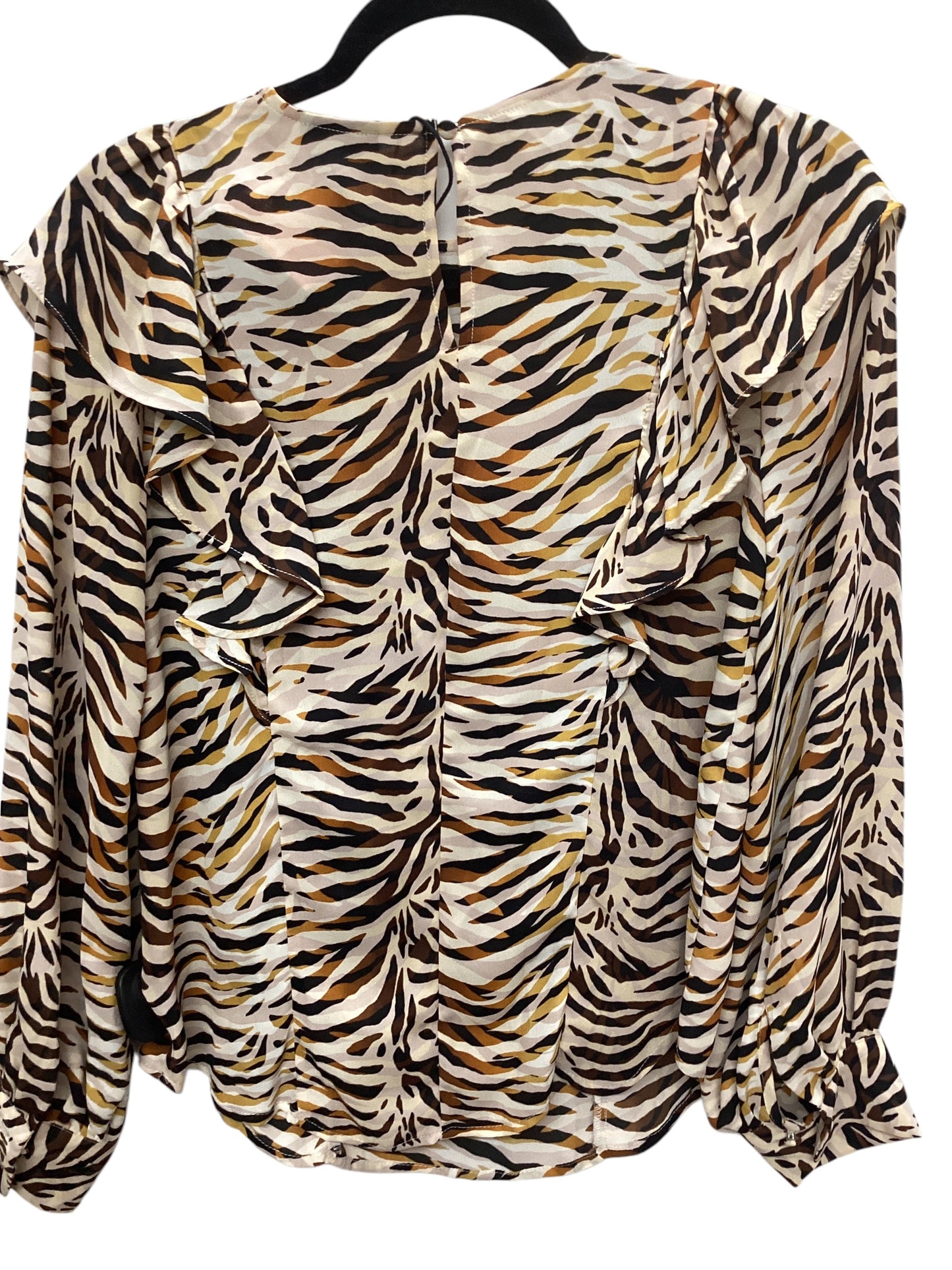 Top Long Sleeve By Who What Wear In Animal Print, Size: Xs