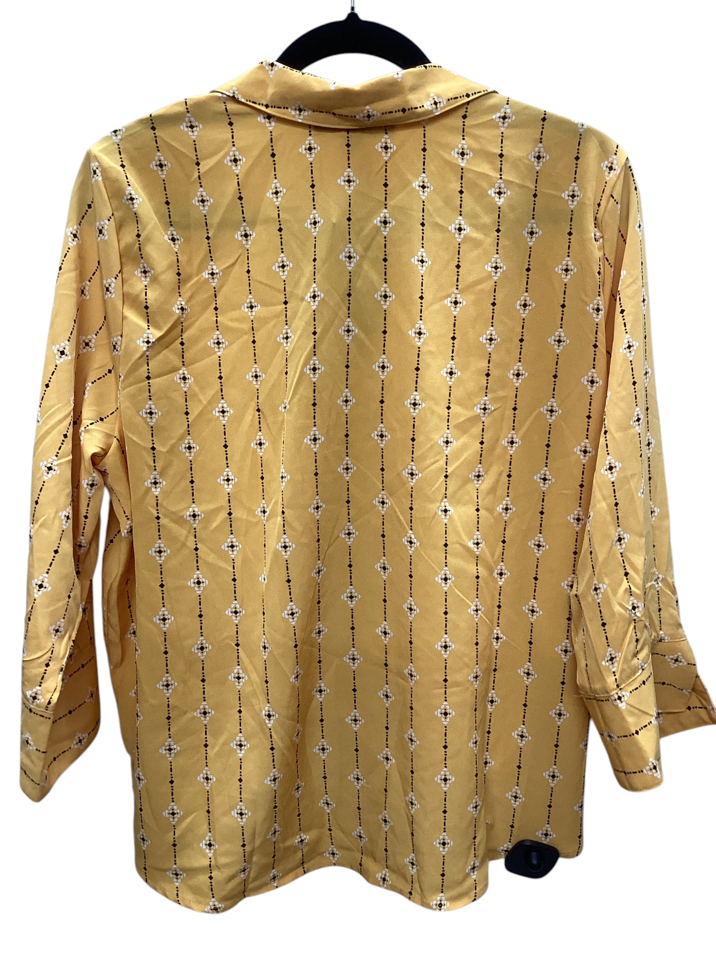 Top Long Sleeve By Adrienne Vittadini In Yellow, Size: Xl