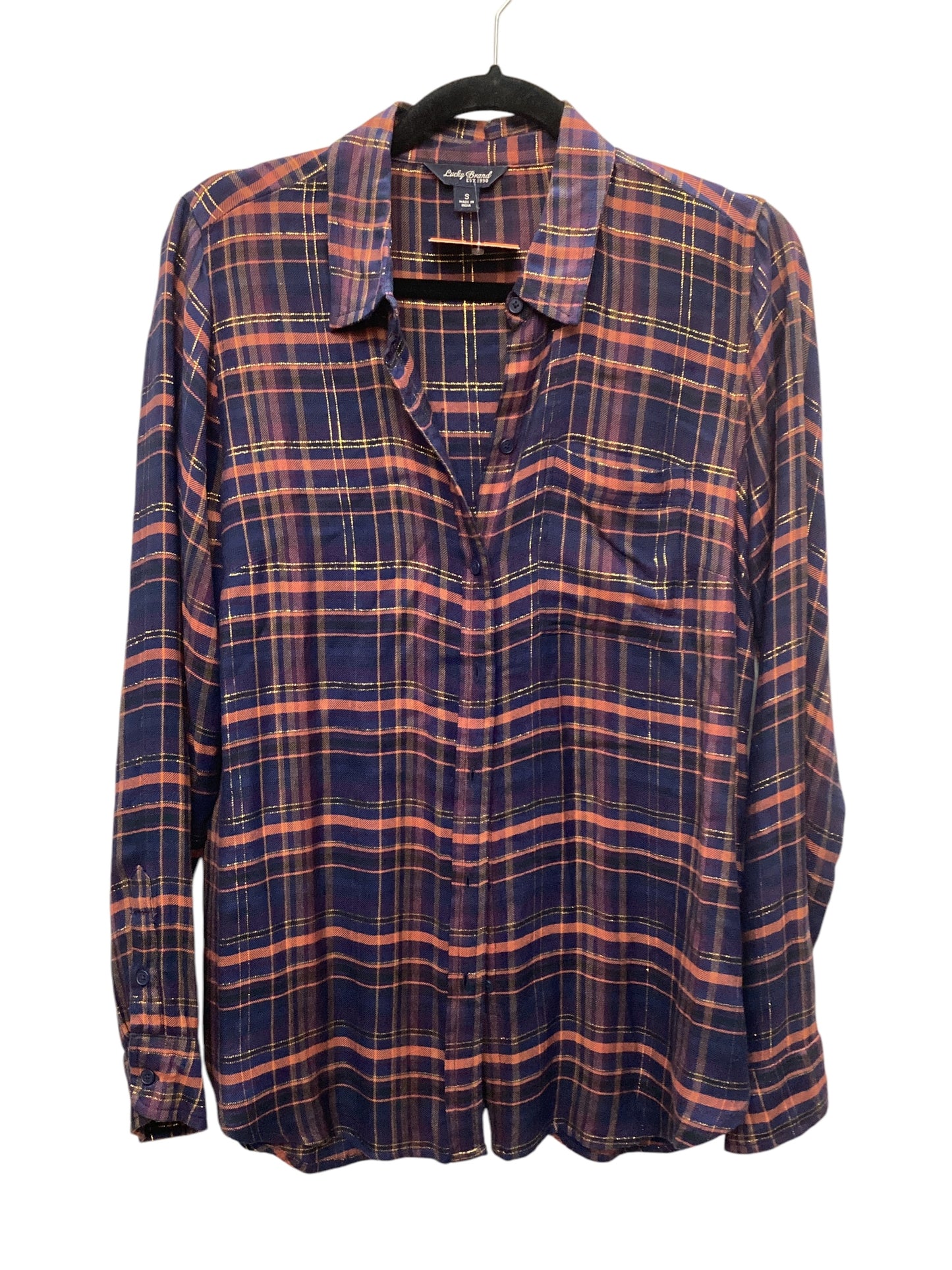 Top Long Sleeve By Lucky Brand In Blue, Size: S