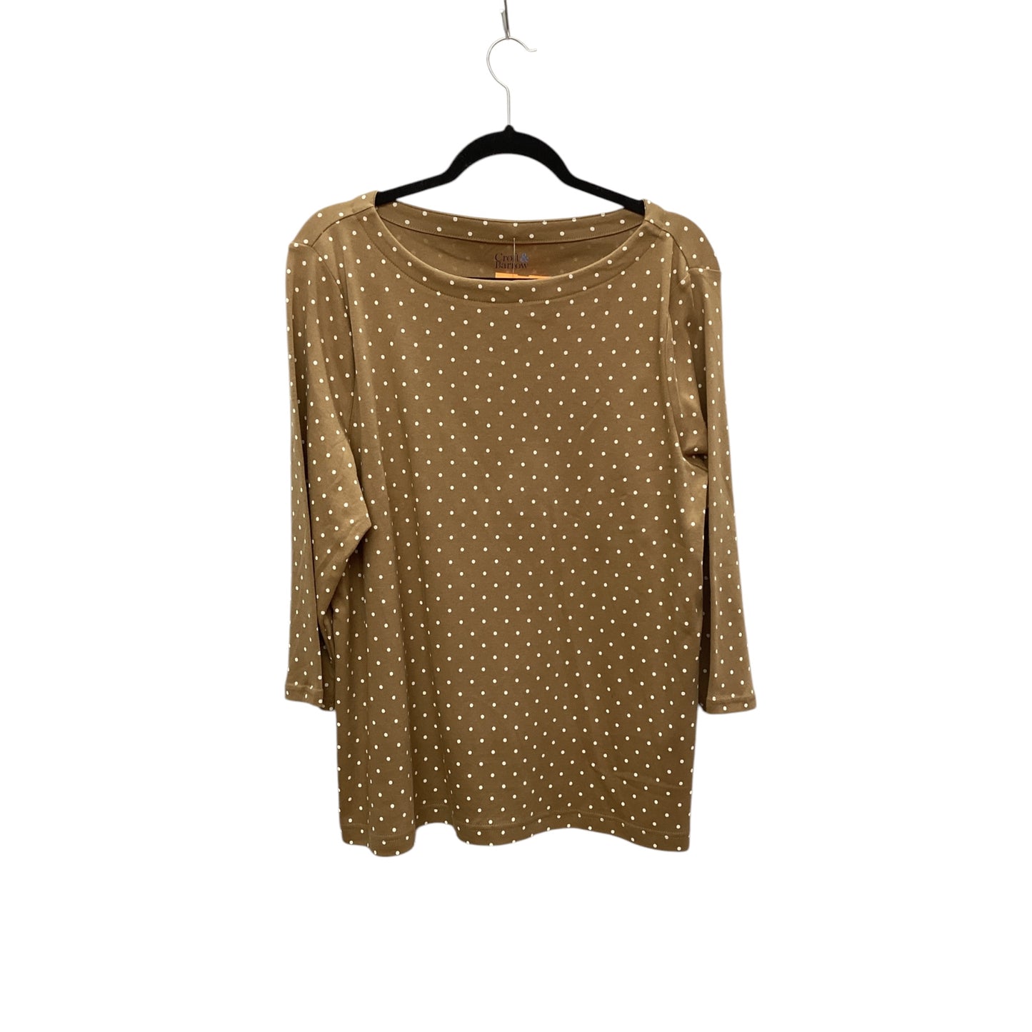 Top Long Sleeve By Croft And Barrow In Brown, Size: Xxl