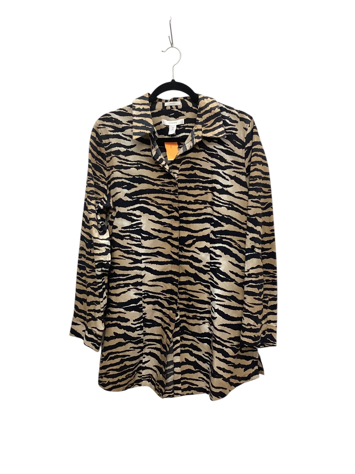 Top Long Sleeve By Chicos In Animal Print, Size: L