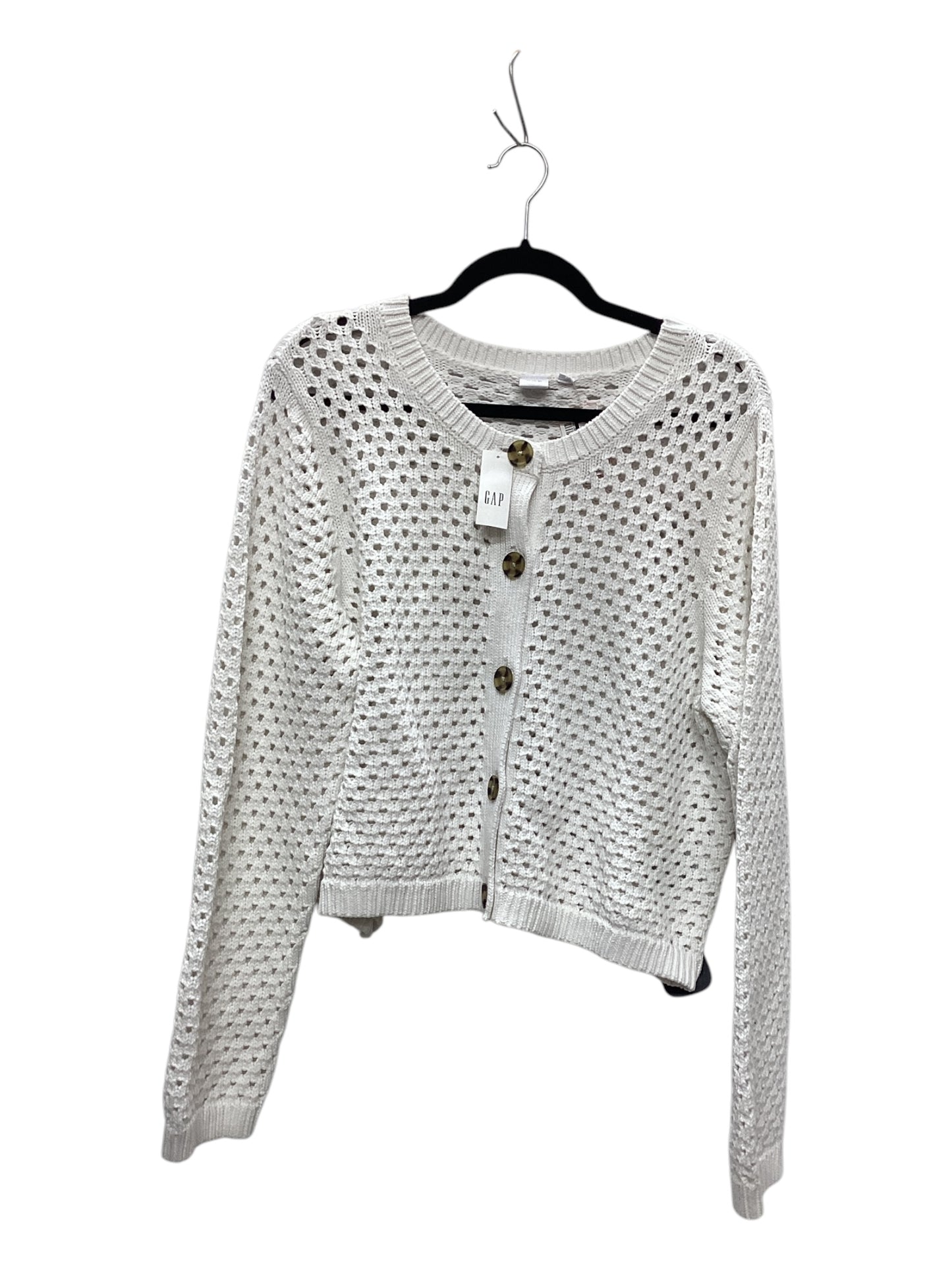 Sweater Cardigan By Gap In White, Size: Xl