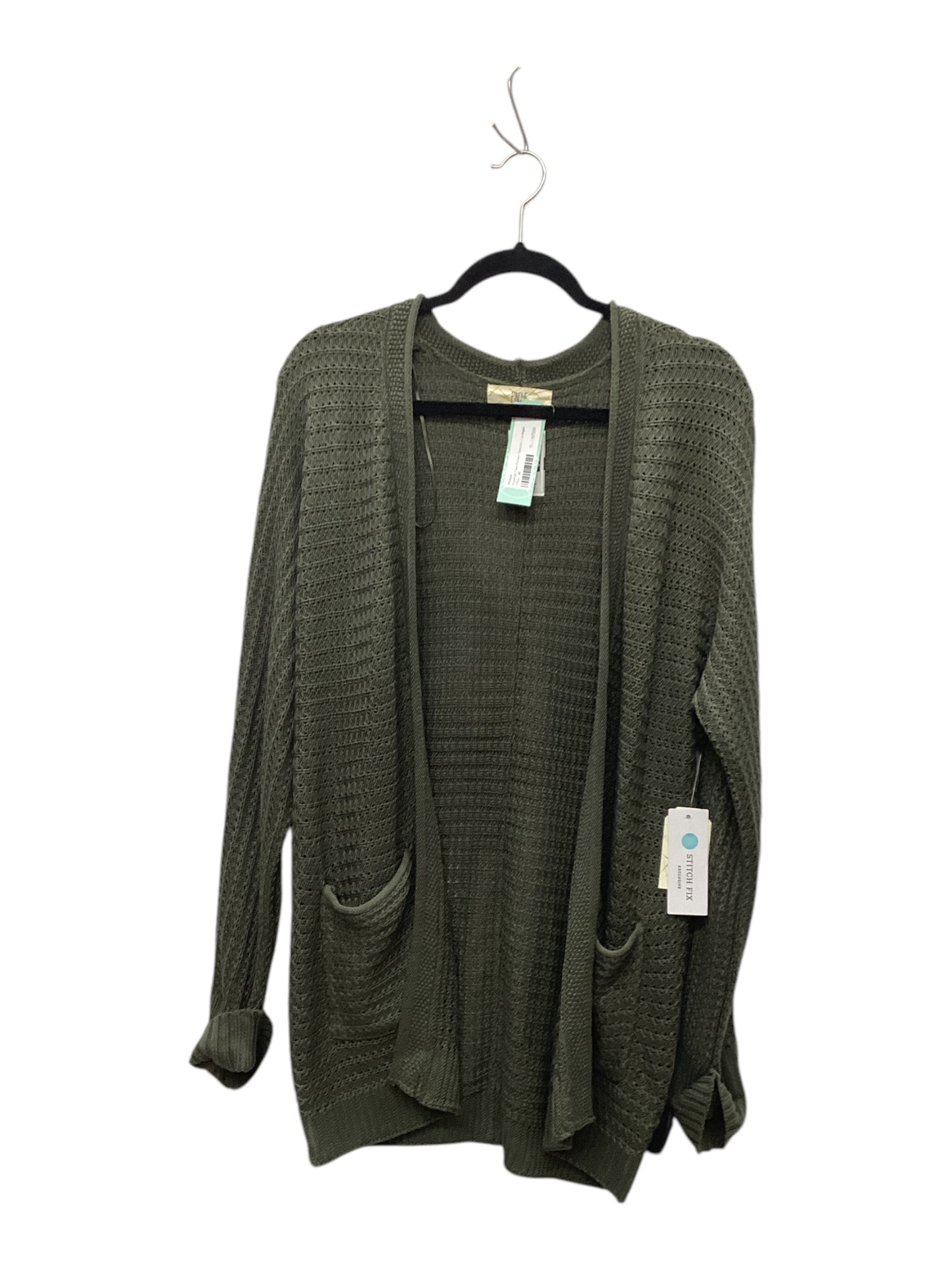 Sweater Cardigan By Clothes Mentor In Green, Size: M