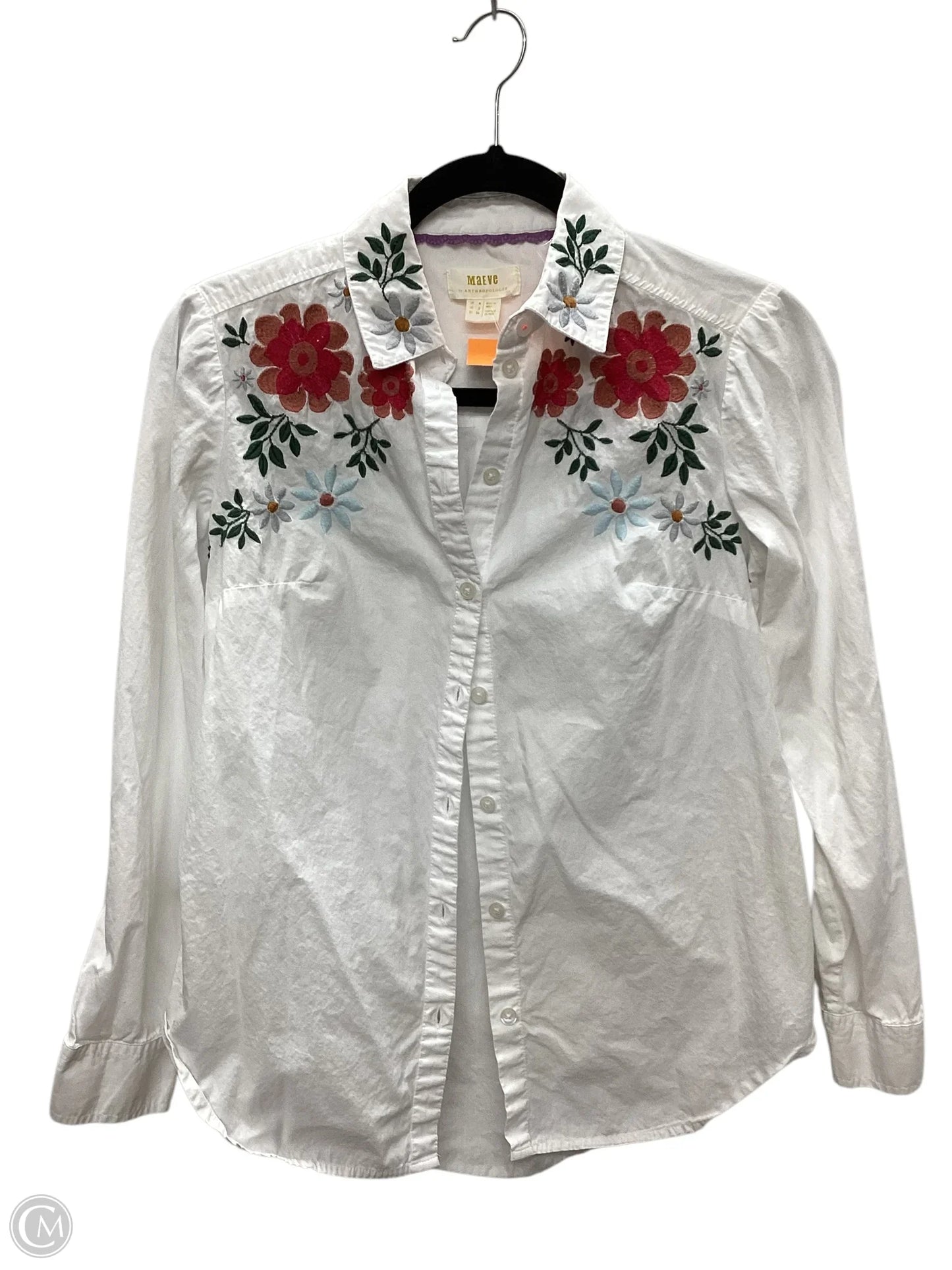 Top Long Sleeve By Maeve In White, Size: Xs