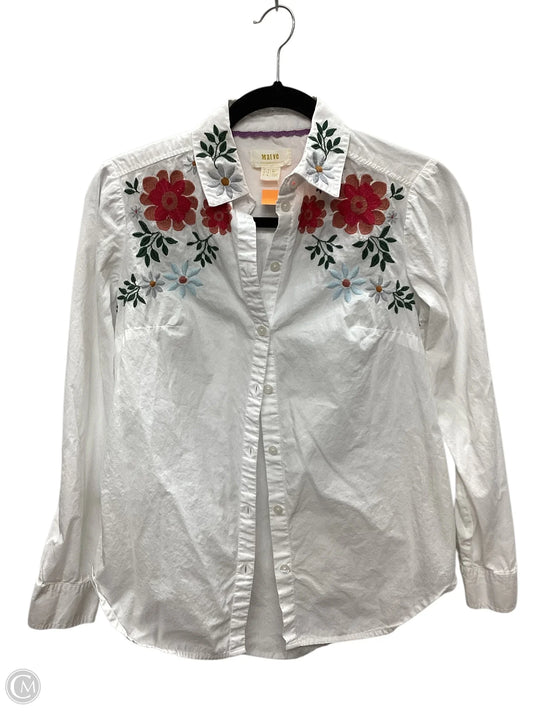 Top Long Sleeve By Maeve In White, Size: Xs