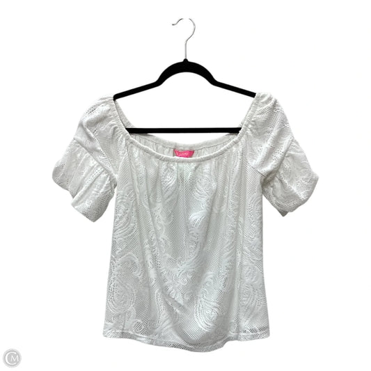 Top Short Sleeve Designer By Lilly Pulitzer In White, Size: L