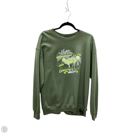 Sweatshirt Crewneck By Clothes Mentor In Green, Size: L