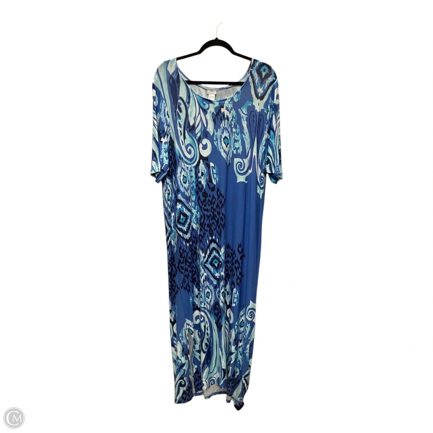 Dress Casual Maxi By Chicos In Blue, Size: Xl