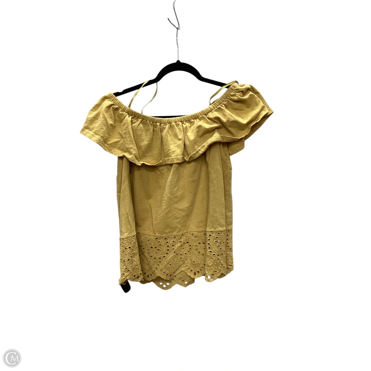 Top Short Sleeve By Doe & Rae In Yellow, Size: S