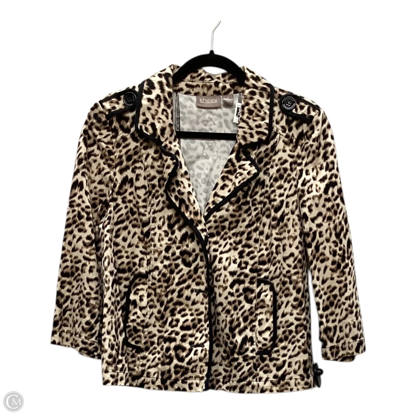 Blazer By Chicos In Animal Print, Size: M