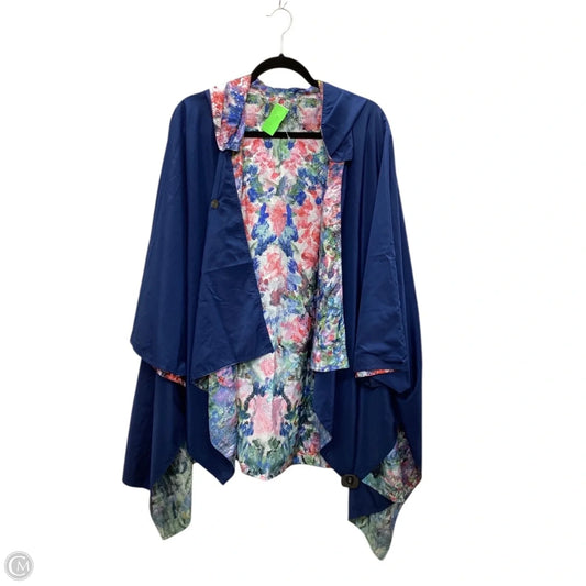 Poncho By Clothes Mentor In Blue, Size: Osfm