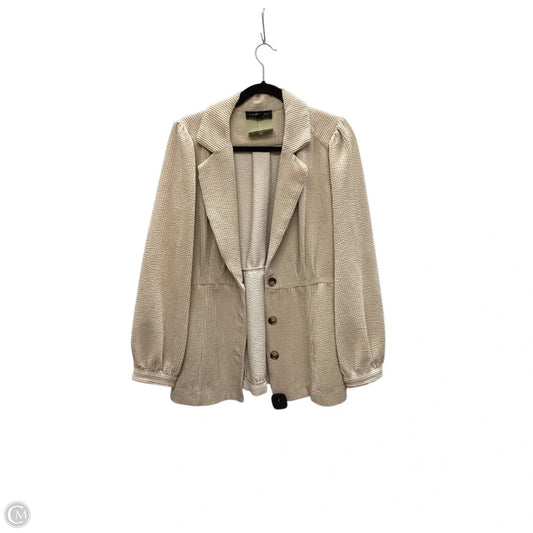 Jacket Shirt By Current Air In Beige, Size: L