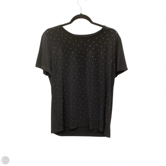 Top Short Sleeve Designer By Karl Lagerfeld In Black, Size: S