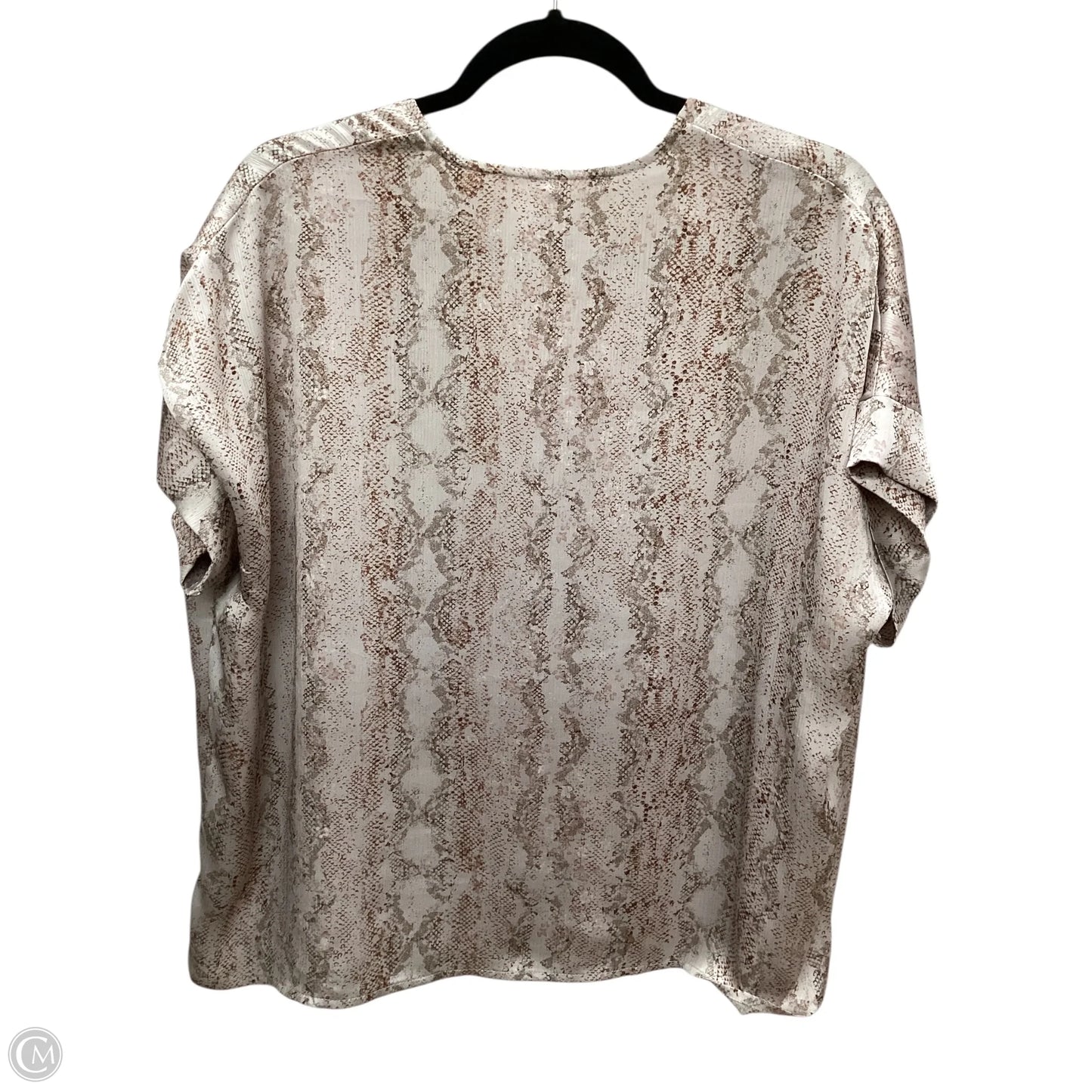 Top Short Sleeve By Karlie In Snakeskin Print, Size: S