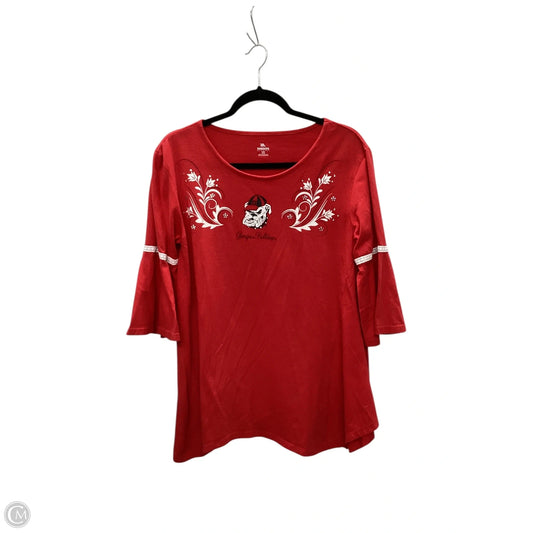 Top 3/4 Sleeve By Clothes Mentor In Red, Size: M