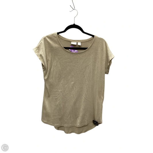 Top Short Sleeve By Chicos In Beige, Size: M