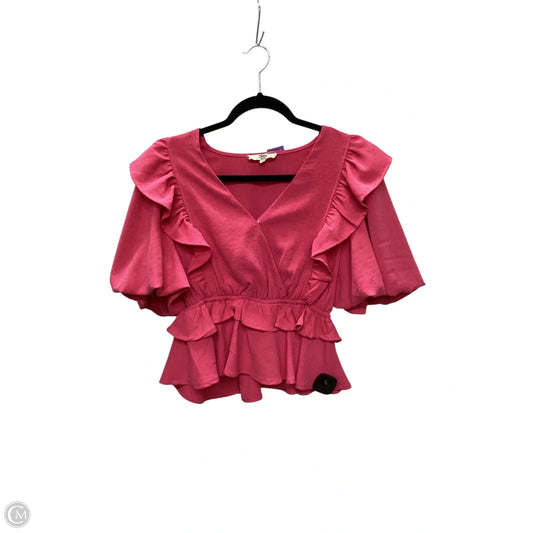 Top Short Sleeve By Entro In Pink, Size: S