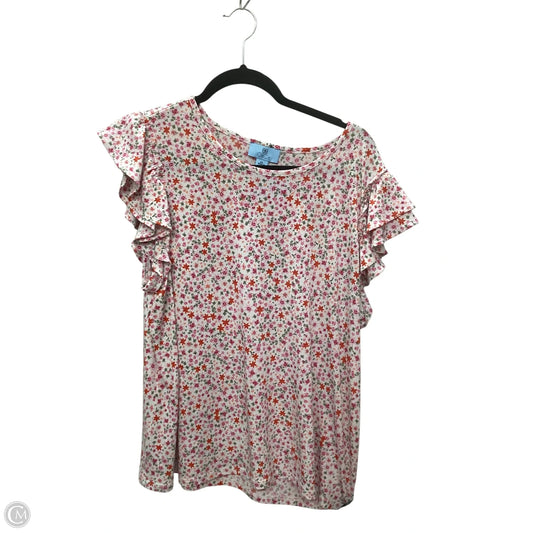 Top Sleeveless By Cece In Floral Print, Size: Xxl