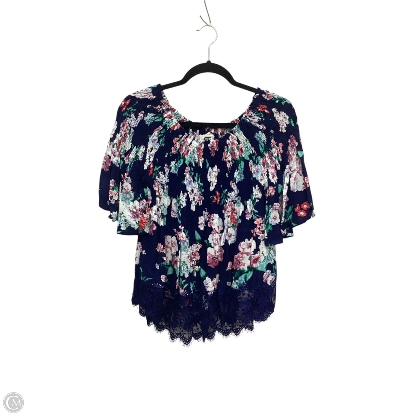 Top Short Sleeve By Umgee In Blue, Size: S