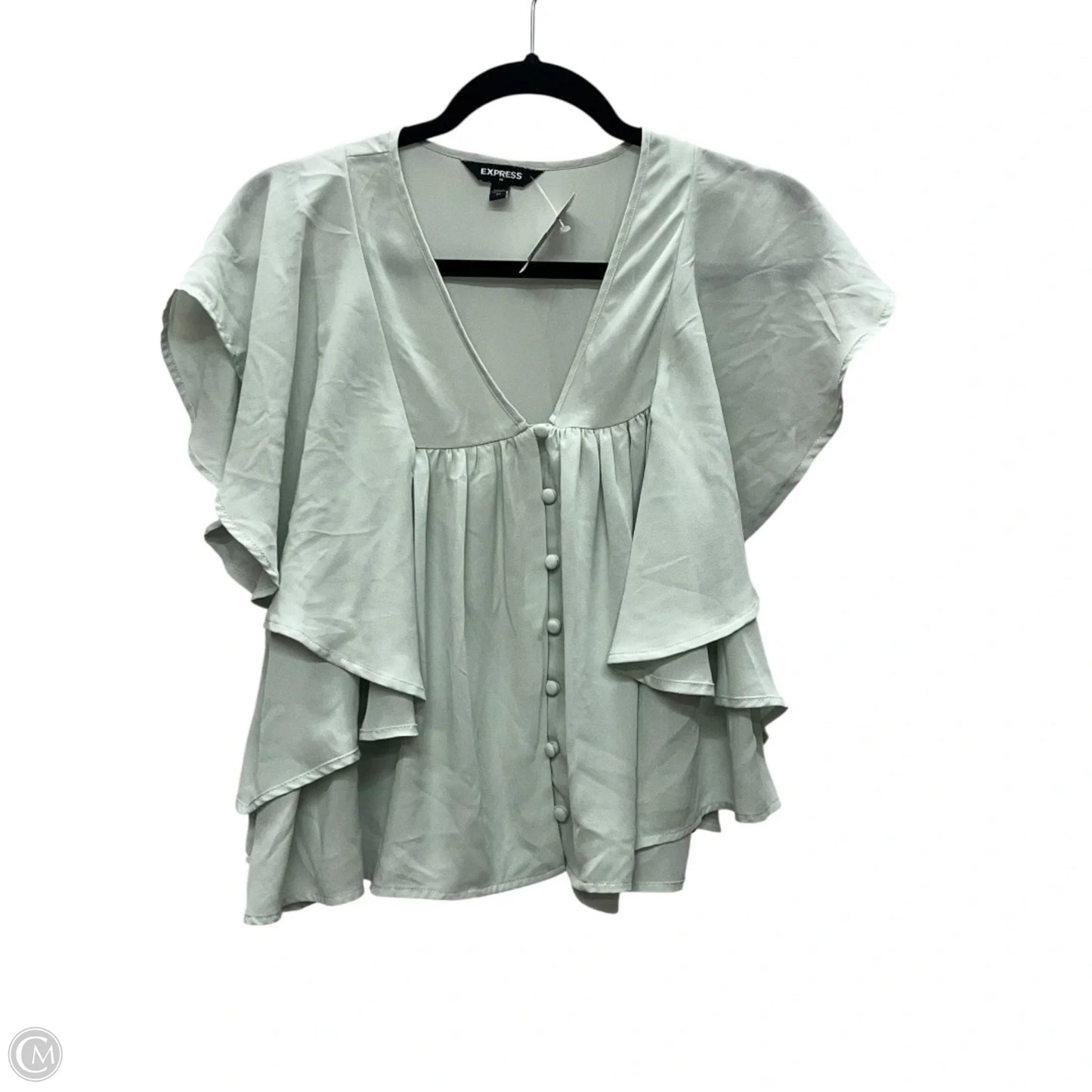 Top Short Sleeve By Express In Blue, Size: Xs