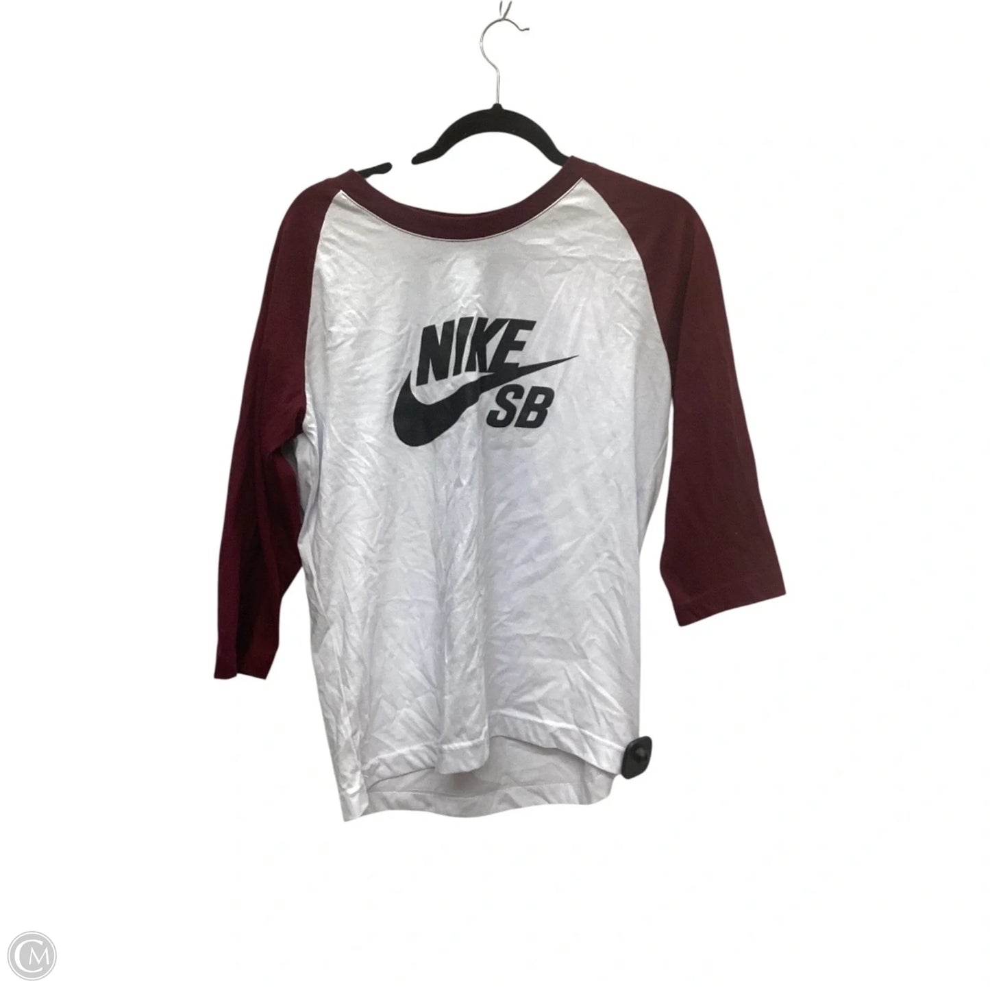 Top Long Sleeve Basic By Nike Apparel In Red & White, Size: M