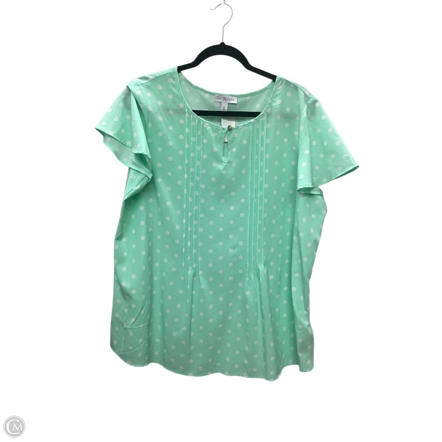 Top Short Sleeve By Kim Rogers In Green, Size: Xl